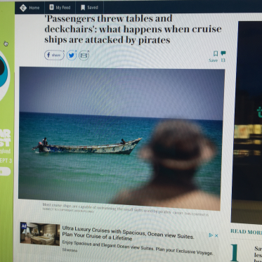 Online Telegraph article about cruise ships and pirates