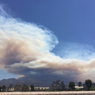 Smoke from the Holy Fire from Rancho Santa Margarita.